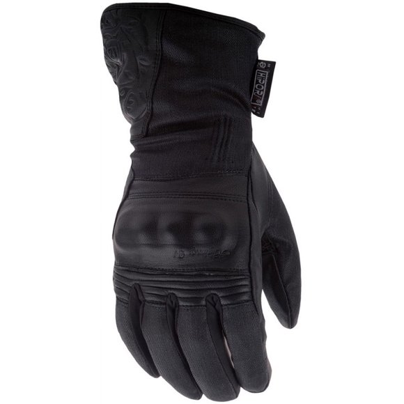 Highway 21 Black Rose Gants de Moto pour Femmes Temps Froid Cuir Paume Imperméable Compatible Écran Tactile Noir Taille 2TG TTG