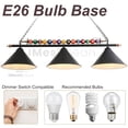 thumbnail image 3 of iMeshbean 47" 3-Light Hanging Pool Table Lights Fixture Billiard Pendant Lamp Fits E26 US, 3 of 10