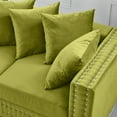 thumbnail image 4 of 3 Seaters Chesterfield Sofa, Velvet Upholstered Couch with Nailhead Trim and Pillows for Living Room Office Apartment, 4 of 11