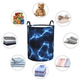 thumbnail image 3 of Lsque Blue Lightning pattern Laundry Hamper Basket, Tall Woven Rope Hamper Basket for Clothes, Lightweight Storage Basket, Collapsible Waterproof-Small, 3 of 8