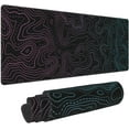 thumbnail image 1 of Pink Blue Topographic Contour Map Mouse Pad - 11.8x31.5in Big Extended Non-Slip Rubber Base, Stitched Edges, Ideal for Gaming PC Desktop, Large Mouse Pad, 1 of 6