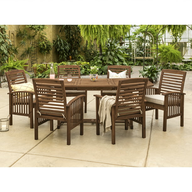 Manor Park 7 Piece Solid Wood Outdoor, Wood Patio Dining Set