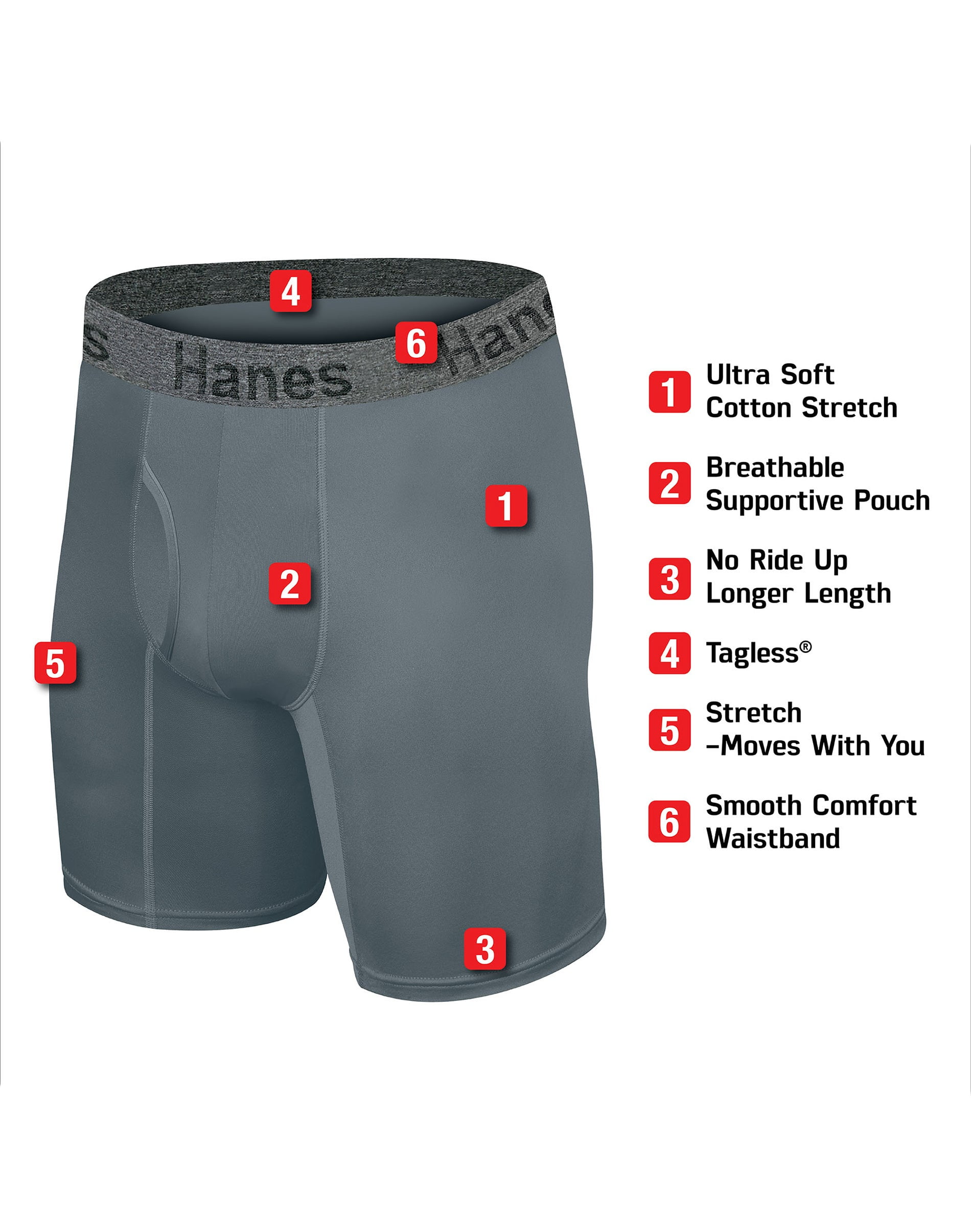 Bomgaars : Hanes Comfort Flex Sport Inspired Boxer Briefs, 3-Pack