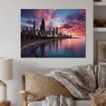 thumbnail image 2 of Designart "By Night Chicago Cityscape art painting III" Chicago Metal Wall Art, 2 of 5