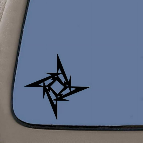 Metallica Ninja Star Vinyl Decal Sticker | 5.5-Inches | Black Vinyl | Car Truck Van SUV Laptop Macbook Wall Decals
