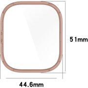 2 Pack Hard PC Case with Screen Protector Compatible with Redmi Watch 4 Smartwatch Accessories Full Coverage Ultra-Thin Protective Cover Bumper Guard HD Tempered Glass Film for Women Men