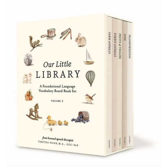 Tabitha Paige Children's Book Our Little Library: A Foundational Language Vocabulary Board Book Set for Babies, Including Farm & Forest Animals, F, (Paperback)