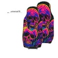 thumbnail image 6 of XMXT 2Pcs Car Seat Cover Decor Protector, Neon Color Skull Bucket Auto Front Seats Covers Fits for Cars SUVs Trucks, Universal Fit, 6 of 9