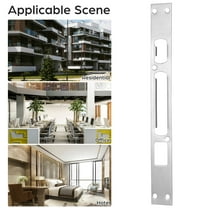 CRILSTYLEO 2Pcs Flat Security Door Strike Plates Stainless Steel 10.2X1.2X0.3In for Prevent Forced Entry