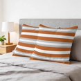 thumbnail image 6 of 16x16 Pillow Covers Set of 2, Burnt Orange Grey Stripe Square Throw Pillow Covers for Couch/Sofa/Living Room, Minimalist Farmhouse Striped Decorative Soft Pillowcases for Couch Throw Pillows, 6 of 9