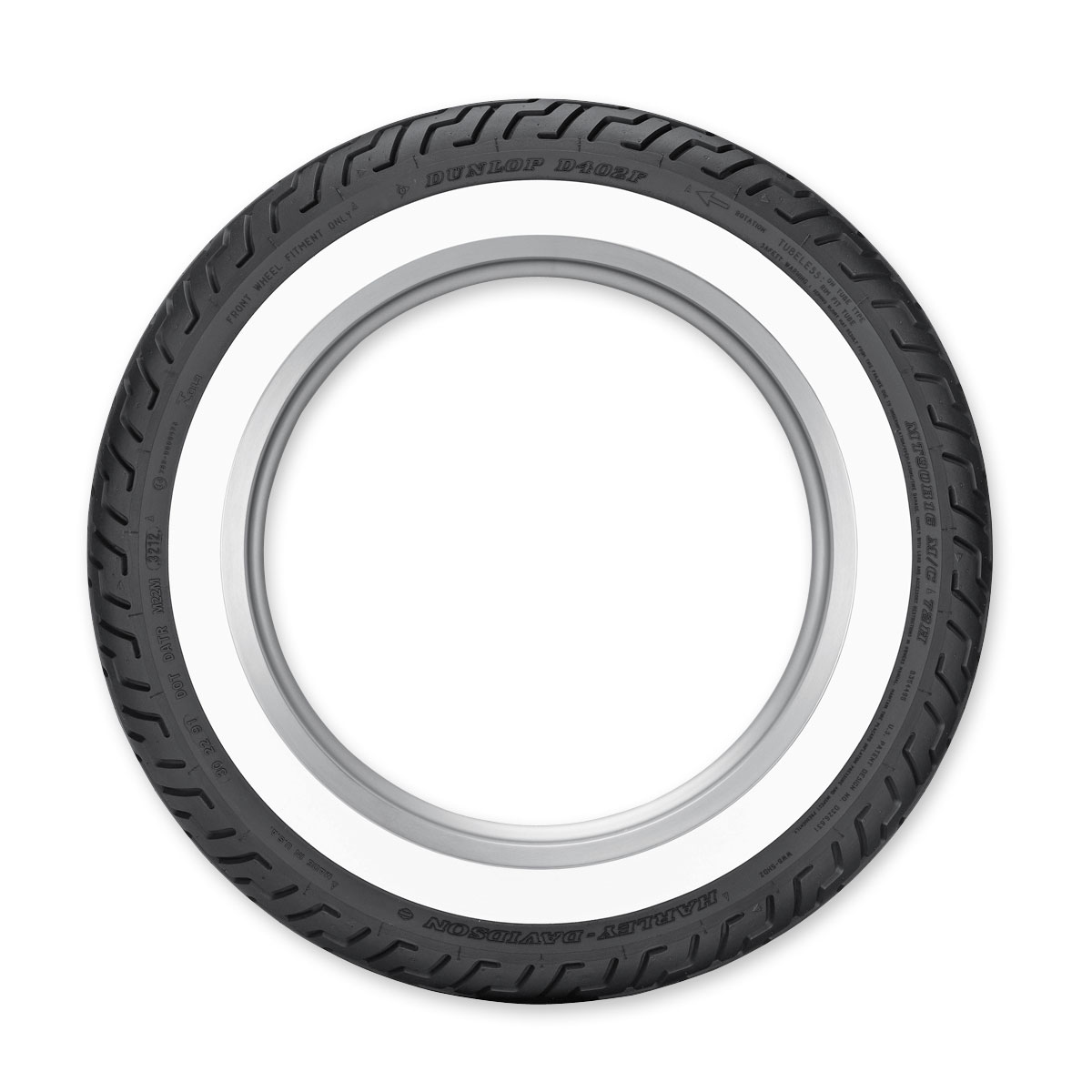 Dunlop D402 MT90B16 Front Motorcycle Tire – Wide White Wall – Classic Cruiser Style 45006380
