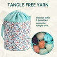 thumbnail image 4 of FINPAC Yarn Bag Crochet Knitting Tote Bag, Storage Organizer for Crocheting Project, Store Skein Ball, Short Needles Accessories, Spring Bloom, 4 of 7