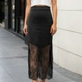 thumbnail image 5 of GJSYRH Women Lace Patchwork Skirts High Waist A Line Y2K Elegant Maxi Long Skirts Party Boho Skirt, 5 of 6