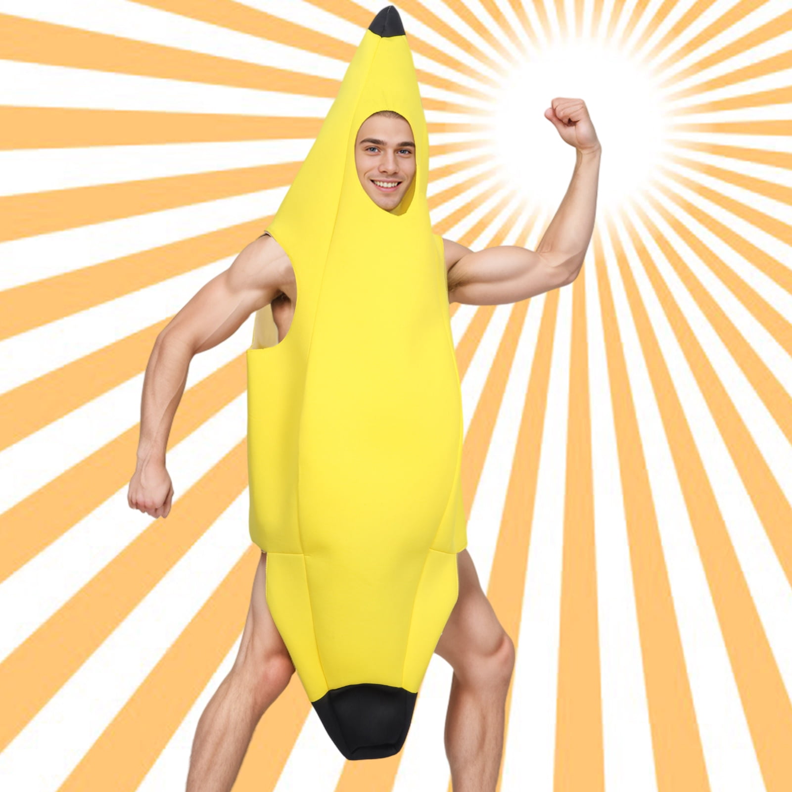 値下げ！PRANK PROJECT Banana Sleeve Jumpsuit ALAIYAKY, Banana Costume, Yellow, Adult Unisex Fruit Jumpsuit