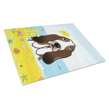 

Caroline s Treasures Basset Hound Summer Beach Glass Cutting Board Large