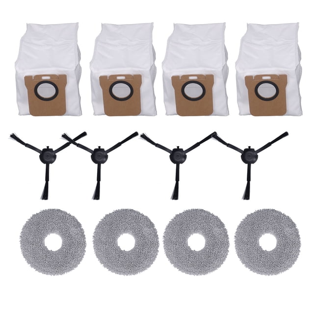 Bolsa Para Fregona Con Filtro De Cepillo Lateral, Piezas De Repuesto Para Aspiradora Robot Respetuosas Con El Medio Ambiente, ABS De Fibra De Ajuste Preciso Para S10