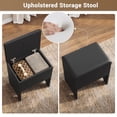 thumbnail image 5 of Afuhokles Vanity Desk with Lighted Mirror and Charging Station, Vanity Set with Mirror and Storage Stool, Rotating Shelves, Black, 5 of 8