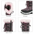 thumbnail image 3 of Dream Pairs Kids Boys & Girls Winter Mid Calf Knee High Waterproof Winter Outdoor Snow Boots Nordic Black/Pink Size 13, 3 of 6