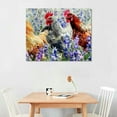 thumbnail image 3 of Nawypu  Farmhouse Wall Art Rooster Print Hen Painting Chicks Picture on Blue Flower Field Country Canvas Artwork Home Living Room Bedroom Bathroom Kitchen Decor Easy Hanging Gallery Wrap, 3 of 5