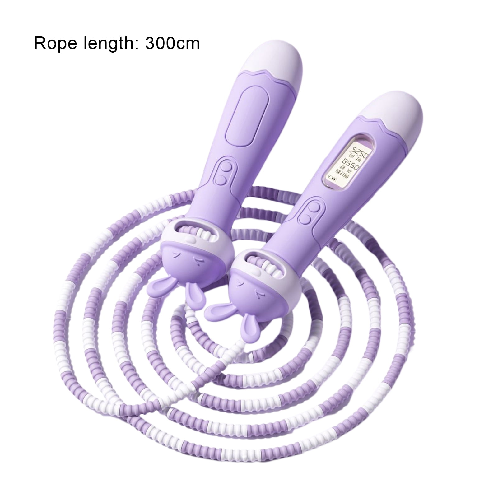 Opolski Jump Rope with Counter Length Adjustable Tangle-free Ergonomic Handle Skipping Rope Workout Fitness Equipment for Kids Purple