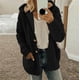 thumbnail image 1 of Abrigo informal con capucha y manga larga para mujer, chaqueta con capucha, suéter de invierno, abrigo cálido de lana con cremallera, abrigo de manga larga para mujer, 1 of 6