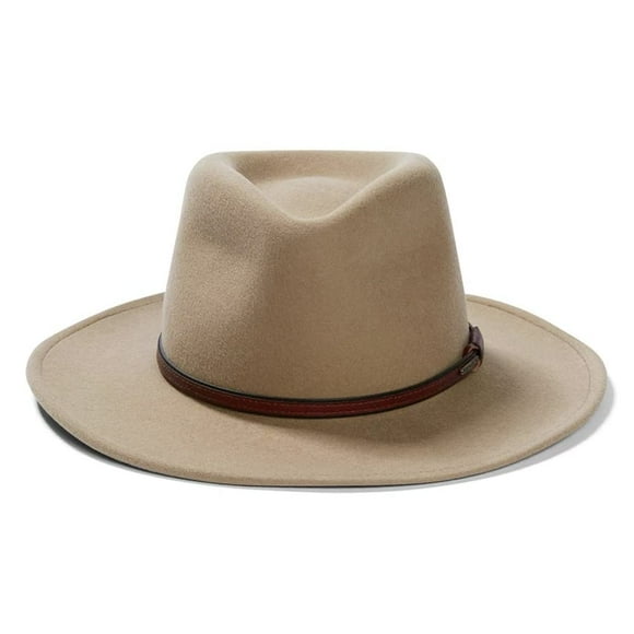Sombrero Stetson Bozeman Fedora de ala plana, 8 cm, en forma de seta