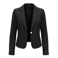 thumbnail image 4 of yeiolnoer Suit Jacket for Women Elegant Button Front Blazers Solid Color Long Sleeve Shirts for Business Office(Black,XX-Large), 4 of 7