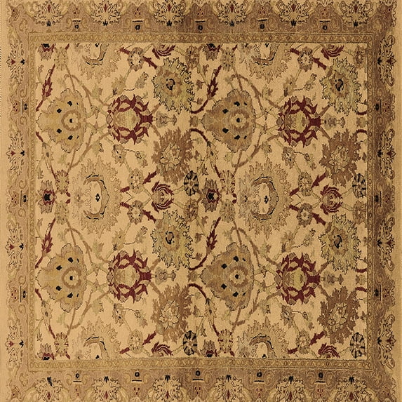 Ahgly Company Indoor Square Oriental Brown Industrial Area Rugs, 5' Square