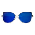 thumbnail image 3 of grinderPUNCH Aviator Vintage Style Lens Womens Adult Round Sunglasses, Silver Blue, 3 of 5