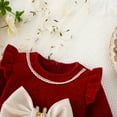 thumbnail image 6 of Baby Girl Dresses Fall Winter Bow Long Sleeve Princess Sweet Mesh Birthday Party Dress for Girl Size 6-9 Months, 6 of 7