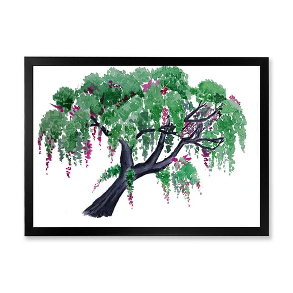 Designart 'A Lonely Tree of Wisteria' Traditional Framed Art Print