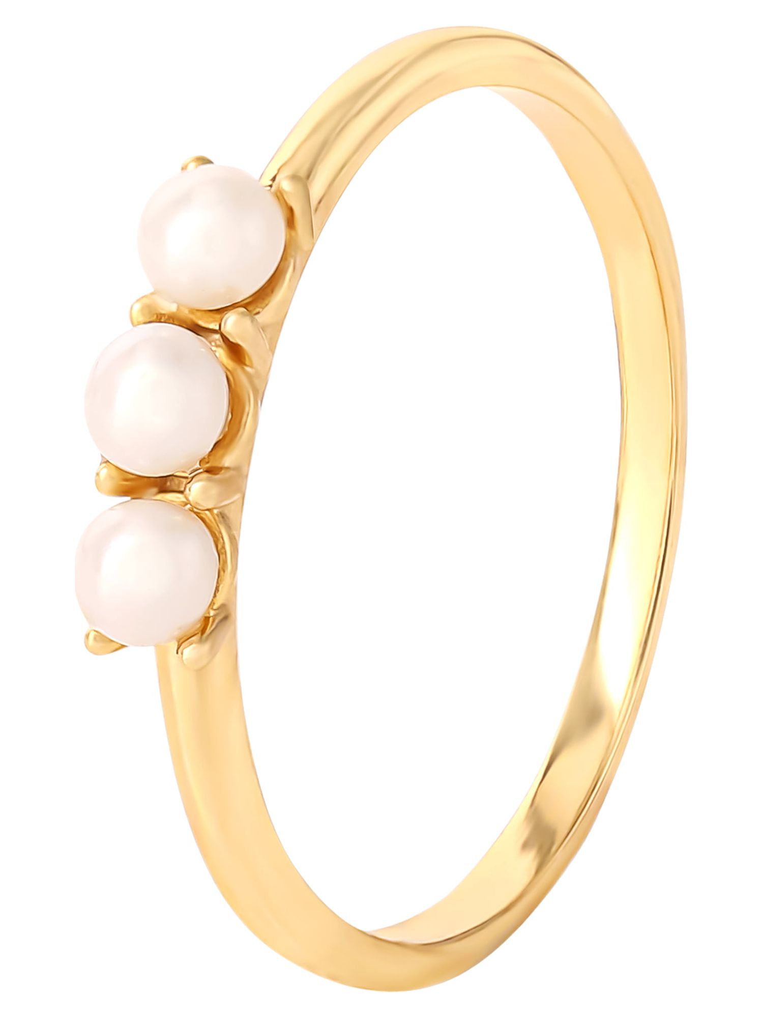 JS Jessica Simpson Women’s Gold Plated Sterling Silver Pearl 2 Piece Ring Set