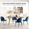 thumbnail image 4 of HOMCOM Dining Chairs Set of 4, Velvet-touch Upholstery Side Chair, Blue, 4 of 9