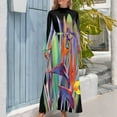 thumbnail image 4 of Vestido largo con estampado de pájaro del paraíso atrevido, vestido de verano para mujer 2024 Vestido de mujer, 4 of 5