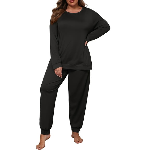 Cueply Womens Plus Size Pajama Set Long Sleeve Pjs for Women Soft Sleepwear Loungewear Nightwear With Pockets