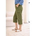 thumbnail image 2 of Ellos Women's Plus Size Stretch Cargo Capris Front and Side Pockets Casual Cropped Pants, 2 of 6