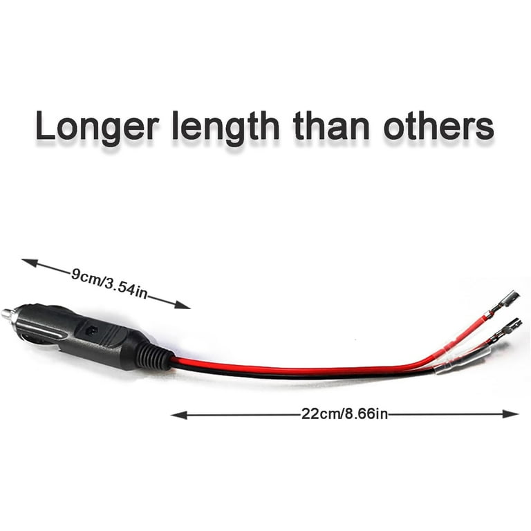 12v Cigarette Lighter Plug 12 Volt Plug Male Cigarette Lighter Plug Fused Replacement with Leads for Car Vehicle Mobile CB Radio