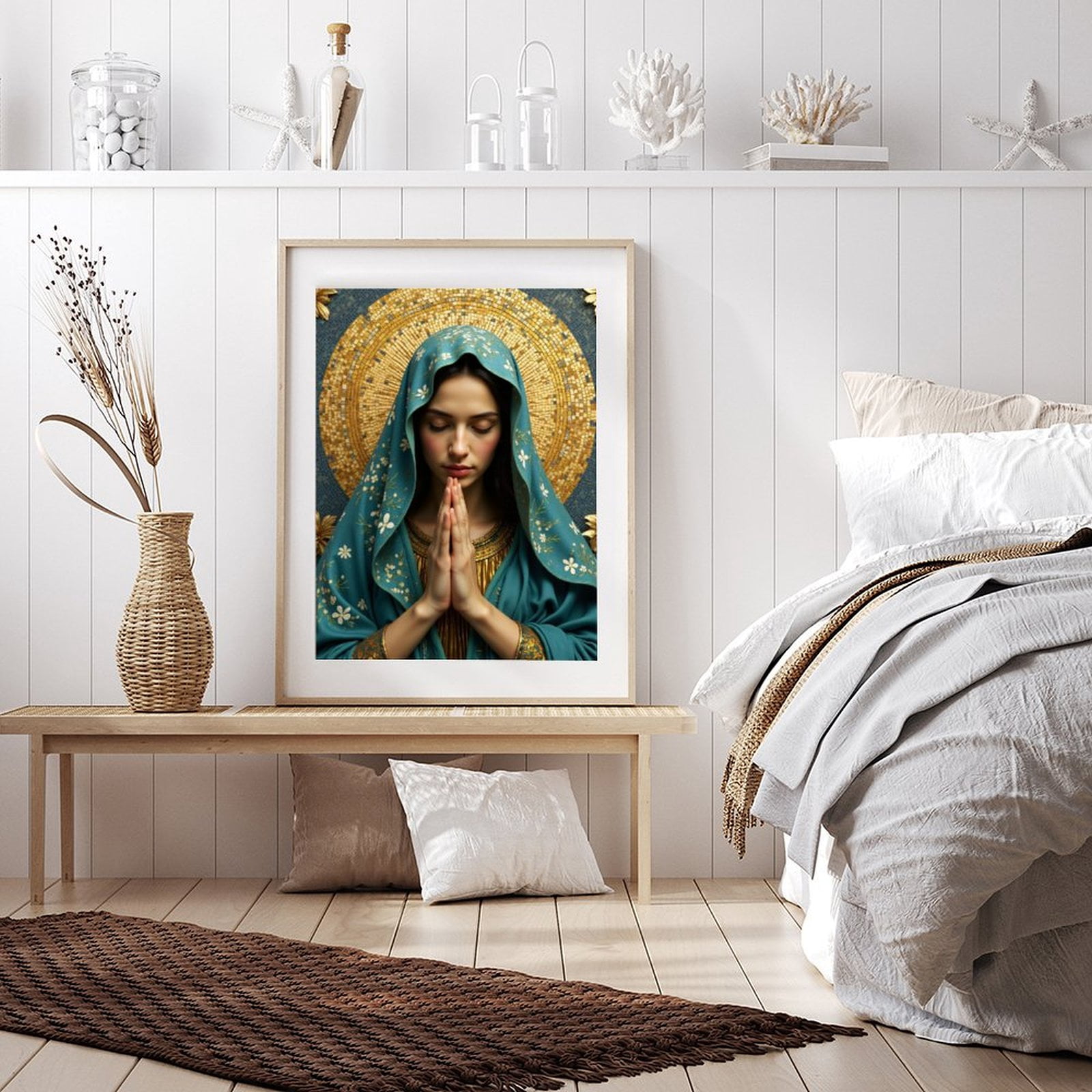 Diamond Art Kits for Adults - 5d Woman Praying Mosaic Art Diamond Painting for Adults, Diamond Art for Adults Beginners, Diamond Painting Kits for Adults for Home Wall Decor