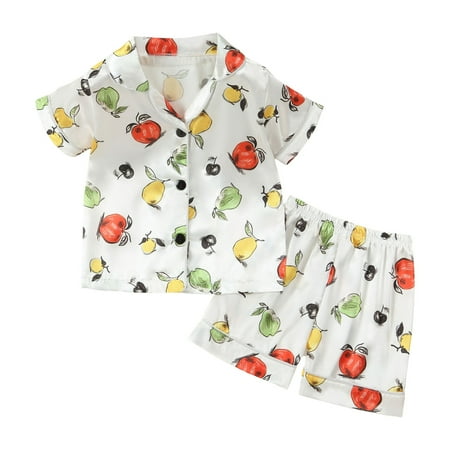 

TAIAOJING Toddler Baby Girl Clothes Cute Outfits Kids Boys and Girls Suit Tracksuit Short Sleeve Indoor Short Sleeve Suit Summer Cartoon Pattern Suit Summer Outfits 3-4 Years