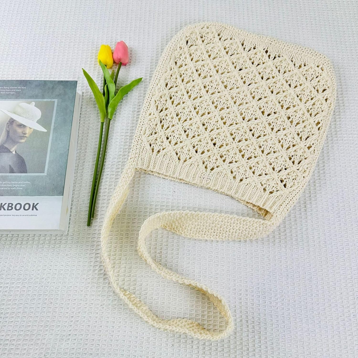 Kukuzhu Crochet Bag Crochet Tote Bag Indie Hobo Bag Cottagecore Aesthetic Tote Bag Crochet Crossbody Bag
