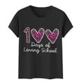 thumbnail image 4 of Tittly T Shirts for Women Spring Tops for Women 100 Days Of School Shirt Women Teacher Tshirts Happy 100th Days Shirt Celebration Appreciation Graphic Tees Tshirts Shirts Black 3XL, 4 of 5