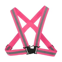 Adjustable Reflective Running vest Gear, High Visible reflective straps fit all ages, Pink