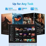 ATMPC Tablet, Android 14 Tablets 10 Inch, 12(4+8)GB RAM 128GB ROM, 1TB Expandable, Octa-Core Tablet with Keyboard, Mouse, Stylus, 1280 * 800 IPS, 6000mAh Battery, WiFi 6,BT 5.4, Dual Camera