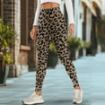 thumbnail image 4 of Renewold Brown Leopard Print Yoga Pants with Pockets for Women Stretch High Waisted Tummy Control Workout Tights Buttery Soft Graphic Leggings Sportswear Basic Pants, 3XL, 4 of 8