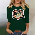 thumbnail image 2 of Lumosvexa Summer Womens Casual T-Shirt for Women Plain Short Sleeved Shirt Tops Crew Neck T-Shirt Green Size 3XL, 2 of 5