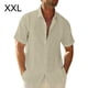 thumbnail image 3 of Camisa Casual Sonducket con Botones Color Sólido Caqui XXL, 3 of 5