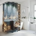 thumbnail image 5 of Christmas Bathroom Shower Curtain, Romantic Holiday Season Bath Accessory, Christmas Luxury Winter Wonderland, Festive Pretty Bathroom Decor Holiday Gift, 5 of 6