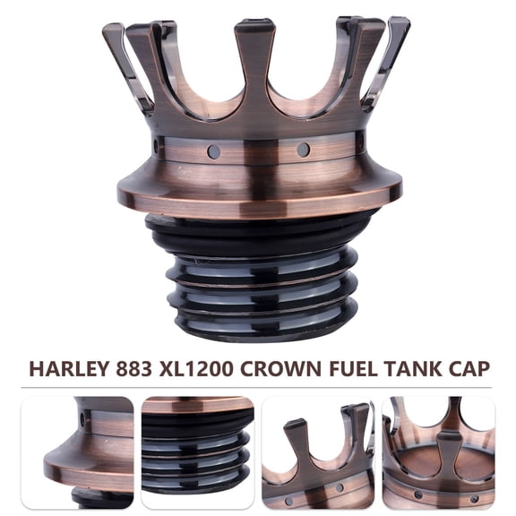 Rotary Style Tank Cover for Motorcycle Dark Brown Aluminum Compatible with XL 883 1200