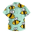 thumbnail image 4 of BOOMNY Unisex Boys Girls Tshirts Short Sleeve Buttons T Shirts For Kids Cartoon Bee Graphic Breathable Loose Fit Cozy Childrens Athletic Tees, 4 of 4