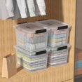 thumbnail image 6 of 20 Liters Clear Storage Boxes with Lids and Handles, Plastic Containers Totes Set of 4, 6 of 7